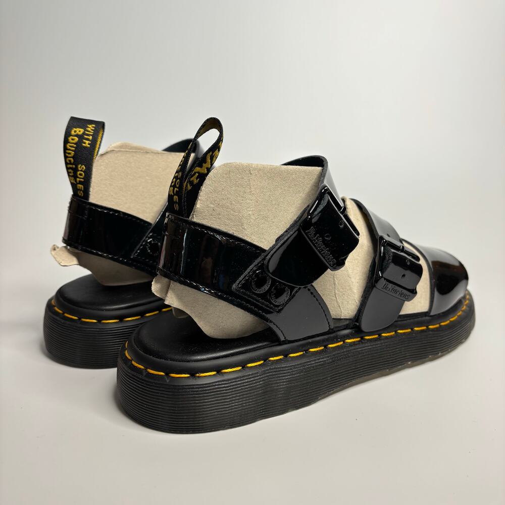 Dr. Martens Gryphon Patent Leather Gladiator Sandals in Black Patent Lamper - Picture 3 of 10